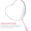 FOMIYES Heart Shaped Eyelash Check Mirror Stainless Steel Handheld Pink view 3