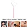 FOMIYES Heart Shaped Eyelash Check Mirror Stainless Steel Handheld Pink view 4