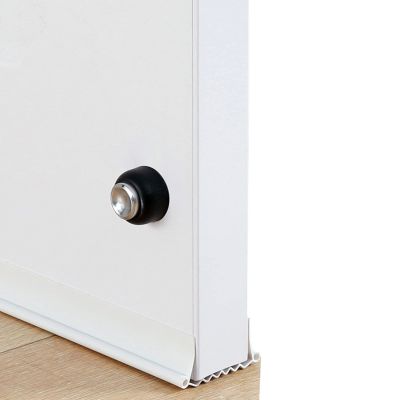 PVC Washable Door Draft Stopper, Durable Door Bottom Seal Strip for Exterior/Interior, 38 Inch Cuttable Under Door Noise Blocker (Color : White)