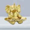 Elephant Statue Storage Tray Animal Statue Storage Plate Jewelry Organizers Serving Tray for Living Room Table Home Decoration - Gold view 4