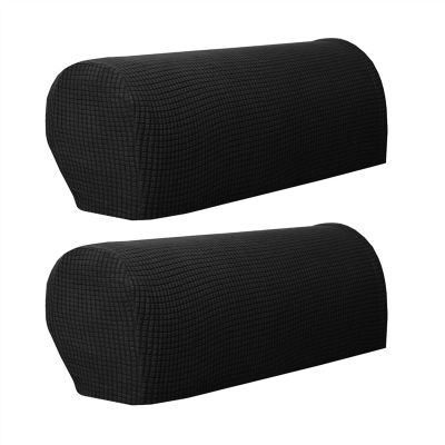 Aliuciku 2pcs Sofa Armrest Cover, Non-Slip Sofa Armrest Furniture Protection Cover (Color : Black)