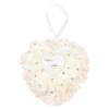 Sewroro Rose Ring Wedding Ring Pillow Romantic Lace Crystal Rose Heart Shape Ring Box Pillow Cushion Ring Bearer Pillow with Ribbon for Wedding Ceremony Supplies Gift Beige Jewelry Rings view 1