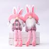 2Pack Spring Easter Decorations Gnome Plush Bunny Handmade Scandinavian Tomte Elf Figurine Gnome Faceless Plush Doll Easter Rabbit Household Decor Ornaments (Easter Gnome D) view 1