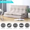 Anwick Adjustable Floor Sofa Couch, Multi-Functional 5-Position Foldable Lazy Sofa Sleeper Bed, Multi-Functional Suede Floor Seating Sofa for Reading Gaming (Beige) view 4