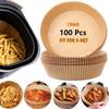 100pcs Air Fryer Disposable 7.9" Round Paper Liner - Fit 5-8qt | Non-Stick Reusable Waterproof Oil Grease Proof Food Grade Nature-Friendly Parchment Baking Paper view 1