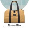 YANZHEXIN Firewood Log Rack Firewood Carrier Sturdy Wood Carring Bag with Handles Strap for Camping Indoor Khaki Holder with Handles for Camping Firewood Storage view 3