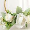 3pcs Artificial Flower Hoop Wreath Summer Door Sign Hanging Artificial Floral Garland for Wedding Home Wall Window Decorations - White view 2