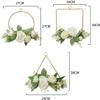 3pcs Artificial Flower Hoop Wreath Summer Door Sign Hanging Artificial Floral Garland for Wedding Home Wall Window Decorations - White view 3