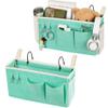 Loghot Bedside Caddy/Bedside Storage Bag Hanging Organizer for Bunk and Hospital Beds,Dorm Rooms Bed Rails,Can be Placed Glasses,Books,Mobile Phones,Keys (2pc Green) view 1