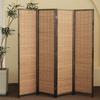 Furnnylane 4 Panel Bamboo Room Divider and Folding Panel Screen,Bamboo Panel Divider for Room Separation,Brown,67" H x 61.4" W view 2