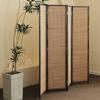 Furnnylane 4 Panel Bamboo Room Divider and Folding Panel Screen,Bamboo Panel Divider for Room Separation,Brown,67" H x 61.4" W view 3