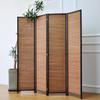 Furnnylane 4 Panel Bamboo Room Divider and Folding Panel Screen,Bamboo Panel Divider for Room Separation,Brown,67" H x 61.4" W view 4