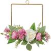 3pcs Artificial Flower Hoop Wreath Summer Door Sign Hanging Artificial Floral Garland for Wedding Home Wall Window Decorations - Pink view 2