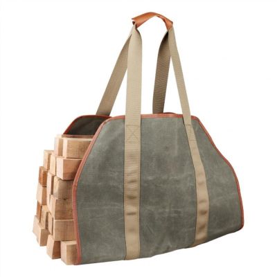 YANZHEXIN Firewood Log Rack Canvas Log Carrier Durable Firewood Fireplace Tote Bag Heavy Holder with Handle and Strap Log Wood Stove Accessories Firewood Storage