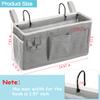 Loghot Bedside Caddy/Bedside Storage Bag Hanging Organizer for Bunk and Hospital Beds,Dorm Rooms Bed Rails,Can be Placed Glasses,Books,Mobile Phones,Keys (2pc Grey) view 3