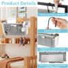 Loghot Bedside Caddy/Bedside Storage Bag Hanging Organizer for Bunk and Hospital Beds,Dorm Rooms Bed Rails,Can be Placed Glasses,Books,Mobile Phones,Keys (2pc Grey) view 4