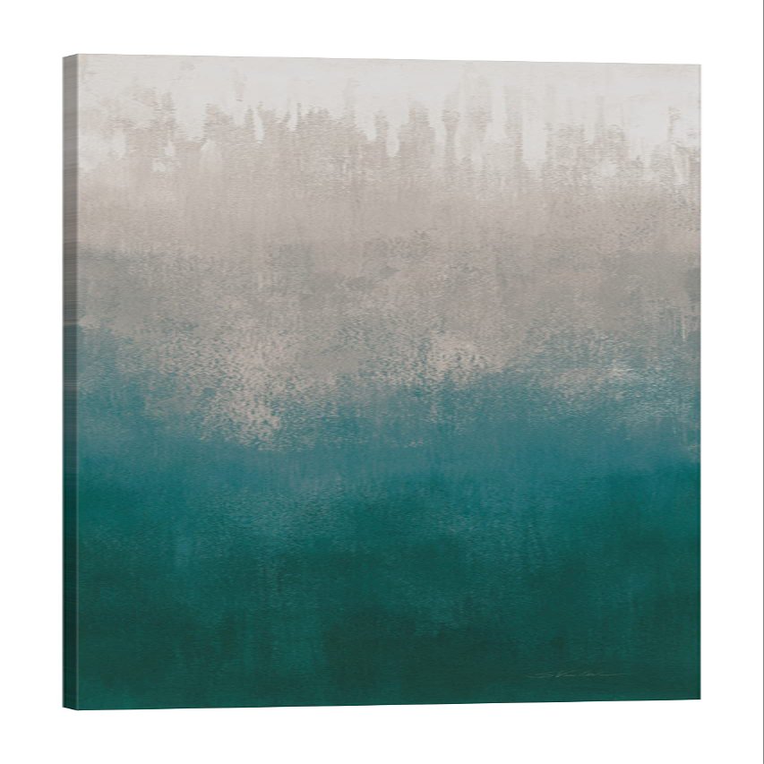 Jaxson Rea "Silver Wave I Green Gray Gallery Wrapped Canvas by Silvia Vassileva, 15" x 45"
