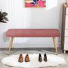 Anwick 45.3" Modern Bench Ottoman, Upholstered Dining Room Benches Footrest with Metal Legs, Fabric Entryway Bench Bedroom Benches Stool for Home Living Room Kitchen (Red) view 1