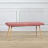 Anwick 45.3" Modern Bench Ottoman, Upholstered Dining Room Benches Footrest with Metal Legs, Fabric Entryway Bench Bedroom Benches Stool for Home Living Room Kitchen (Red) view 4