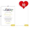 HUIHUANG Wedding Thank You Place Setting Cards, 50 Place Cards for Table Setting, Table Place Cards for Wedding Favors, Receptions, Dinner Parties, Events and Celebrations (4 X 6 in, Blue Floral) view 3