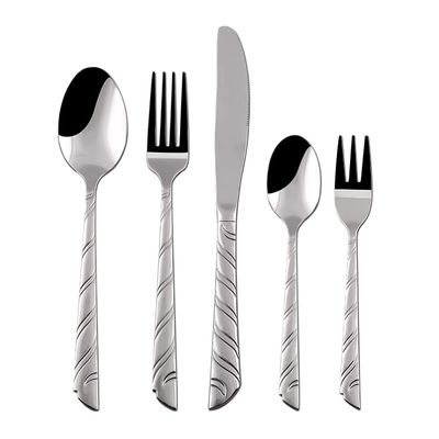 30 Piece Silverware Set for 6, Stainless Steel Hammer handle Flatware Set, Modern Dinner Set, Spoons and forks Set in Home and Kitchen, Dishwasher Safe