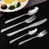 30 Piece Silverware Set for 6, Stainless Steel Hammer handle Flatware Set, Modern Dinner Set, Spoons and forks Set in Home and Kitchen, Dishwasher Safe view 2
