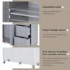 Goujxcy Rolling Kitchen Island with Drop-Leaf Tabletop, Wooden Kitchen Cart Breakfast Cart with Large Cabinet, Spice Rack, Towel Rack, Drawers, 52.7 W x 17-30 D x 36.8 H (Gray) view 4