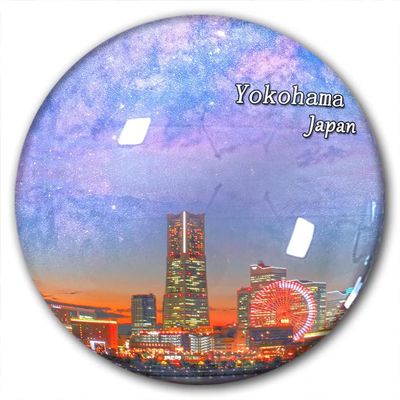 Japan Yokohama Fridge Magnet Refrigerator Stickers Decorative Magnet Travel Souvenir Crystal Glass