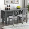 6-Piece Dining Table Set with Bench for 6 Rectangular Kitchen Table Set with 4 Chairs & Bench Retro Dining Room Table and Chairs with Bench for Kitchen, Dining Room (Gray with X) view 2