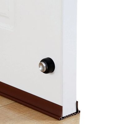 PVC Washable Door Draft Stopper, Durable Door Bottom Seal Strip for Exterior/Interior, 38 Inch Cuttable Under Door Noise Blocker (Color : Brown)