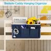 Loghot Bedside Caddy/Bedside Storage Bag Hanging Organizer for Bunk and Hospital Beds,Dorm Rooms Bed Rails,Can be Placed Glasses,Books,Mobile Phones,Keys (2pc Navy Blue) view 2