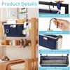 Loghot Bedside Caddy/Bedside Storage Bag Hanging Organizer for Bunk and Hospital Beds,Dorm Rooms Bed Rails,Can be Placed Glasses,Books,Mobile Phones,Keys (2pc Navy Blue) view 4
