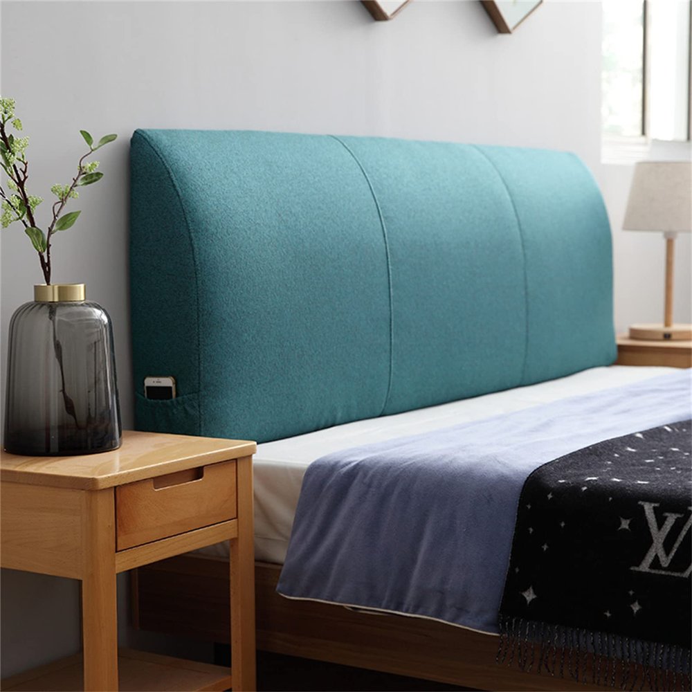ZZYK Bed Backboard Upholstered Headboard Backrest Pillow Washable Cotton and Linen Fabric Large Bed Headboard Full Size Bedroom Headboard Cushion,D,No headboard 78.7"/200cm