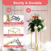 TouSuaRSi 10 Piece Metal Flower Stand for Wedding Geometric Wedding 2FT Flower Stand Rack Vase Column Stand Gold Centerpiece Party Flower Vase Holders Rectangular Flower Display Rack view 3