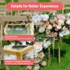 TouSuaRSi 10 Piece Metal Flower Stand for Wedding Geometric Wedding 2FT Flower Stand Rack Vase Column Stand Gold Centerpiece Party Flower Vase Holders Rectangular Flower Display Rack view 4