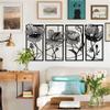 4 Piece Flower Set Metal Wall Decor, Flowers Metal Wall Art, 3 Pieces Wall Art, Living Room/Kitchen Decor, Boho Decor, Hanging Flowers Metal Wall Art, Modern Flower Art, Metal Flower Decor, (47.2" x view 2
