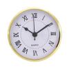 Easnea 90mm/3.54inch Quartz Clock Fit-up/Insert with Roman Numeral, Quartz Movement Gold Rim view 1