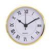 Easnea 90mm/3.54inch Quartz Clock Fit-up/Insert with Roman Numeral, Quartz Movement Gold Rim view 2