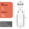 16 Pack 6 oz Glass Spice Jars with 80 Black Labels,180ml Empty Square Spice Containers Seasoning Bottles with Silver Caps and Shaker Lids for Kitchen Storage(Chalk Marker,Funnel and Brush include) view 2