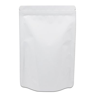 FERENLI 100 Pieces Resealable Mylar Bags Stand Up Foil Pouch for Zip Aluminium Foil Lock Food Storage Packaging Airtight Zipper Pouches (5.5x7.8 inch, White)
