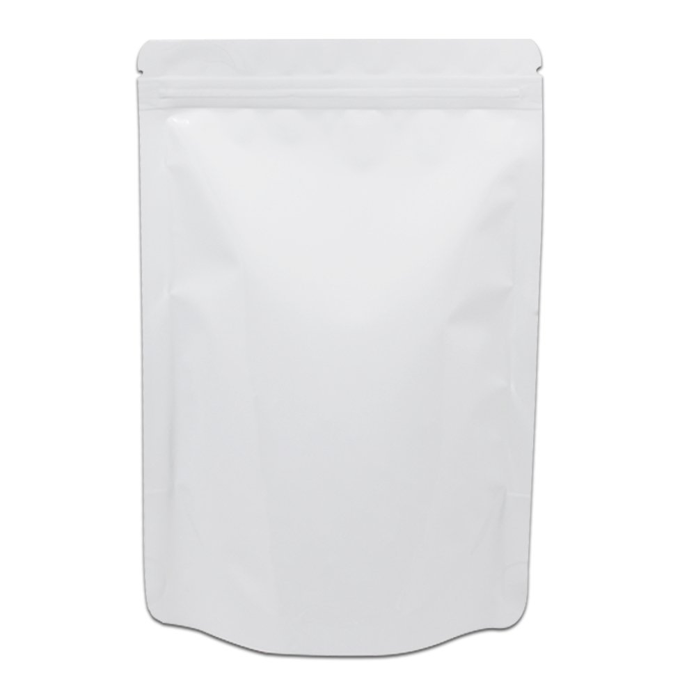 FERENLI 100 Pieces Resealable Mylar Bags Stand Up Foil Pouch for Zip Aluminium Foil Lock Food Storage Packaging Airtight Zipper Pouches (5.5x7.8 inch, White)