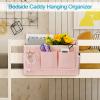 Loghot Bedside Caddy/Bedside Storage Bag Hanging Organizer for Bunk and Hospital Beds,Dorm Rooms Bed Rails,Can be Placed Glasses,Books,Mobile Phones,Keys (2pc Pink) view 2