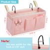Loghot Bedside Caddy/Bedside Storage Bag Hanging Organizer for Bunk and Hospital Beds,Dorm Rooms Bed Rails,Can be Placed Glasses,Books,Mobile Phones,Keys (2pc Pink) view 3
