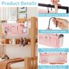 Loghot Bedside Caddy/Bedside Storage Bag Hanging Organizer for Bunk and Hospital Beds,Dorm Rooms Bed Rails,Can be Placed Glasses,Books,Mobile Phones,Keys (2pc Pink) view 4