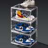 Yimeka Modern Rectangular Shoe Box, 3-Pack, Clear Plastic Stackable Front Shoe Container with Clear Door, Magnetic Side Opening Sneaker Storage (14.6" x8.3 x10.2) view 1