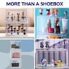 Yimeka Modern Rectangular Shoe Box, 3-Pack, Clear Plastic Stackable Front Shoe Container with Clear Door, Magnetic Side Opening Sneaker Storage (14.6" x8.3 x10.2) view 3