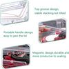 Yimeka Modern Rectangular Shoe Box, 3-Pack, Clear Plastic Stackable Front Shoe Container with Clear Door, Magnetic Side Opening Sneaker Storage (14.6" x8.3 x10.2) view 4