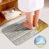 3-Pack Bath Mat Set, Autumn Sunflowers Wood Pattern Absorbent Memory Foam Soft Shower Bath Rugs Contour Mat and Lid Cover,Non Slip Velvet Bathrug,Shower Toilet Bathmats Carpet 20"x32" view 4