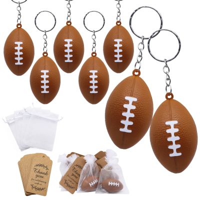 MagiRita Football Keychains 24 Pack Football Party Favor Sports Stress Ball Goodie Bags Gifts for School Team Player Prize Carnival Reward Football Theme Birthday Party Supplies