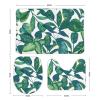 3-Pack Bath Mat Set, Leaf Pattern Plant Absorbent Memory Foam Soft Shower Bath Rugs Contour Mat and Lid Cover,Non Slip Velvet Bathrug,Shower Toilet Bathmats Carpet 20"x32" view 2